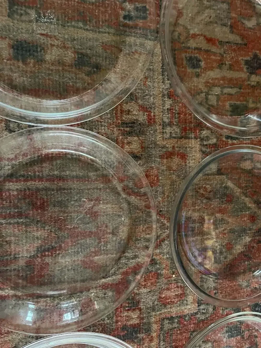 Lot of 7 Vintage Pyrex and Anchor Hocking Clear Glass Pie Plates